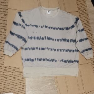 Men's Tie-Dye Crewneck Sweater - Gray and Black